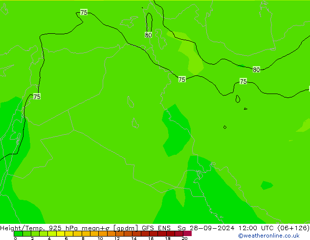 Height/Temp. 925 hPa GFS ENS so. 28.09.2024 12 UTC