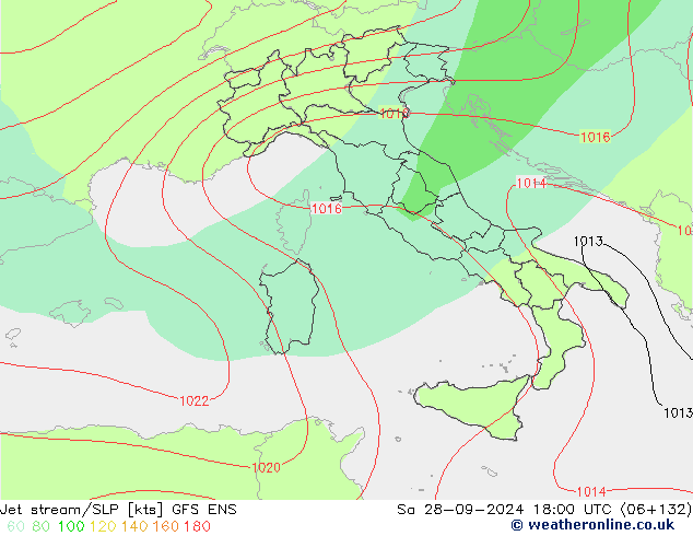 Prąd strumieniowy GFS ENS so. 28.09.2024 18 UTC