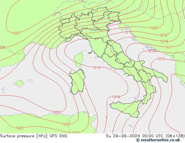 Bodendruck GFS ENS So 29.09.2024 00 UTC