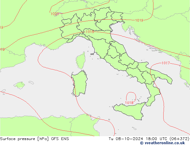 Luchtdruk (Grond) GFS ENS di 08.10.2024 18 UTC