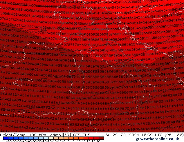 Géop./Temp. 100 hPa GFS ENS dim 29.09.2024 18 UTC