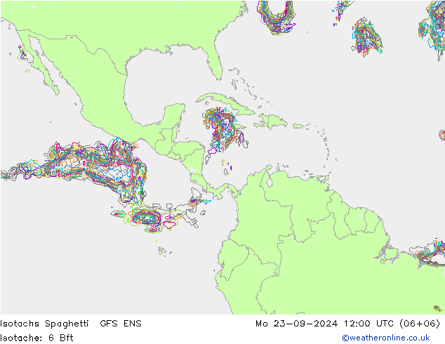 Izotacha Spaghetti GFS ENS pon. 23.09.2024 12 UTC