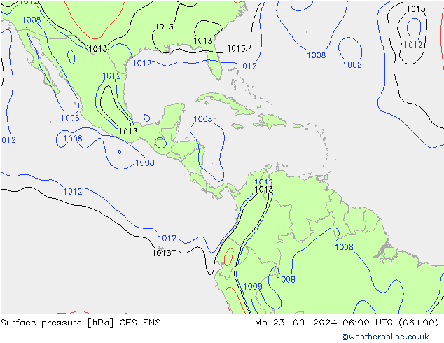 Atmosférický tlak GFS ENS Po 23.09.2024 06 UTC