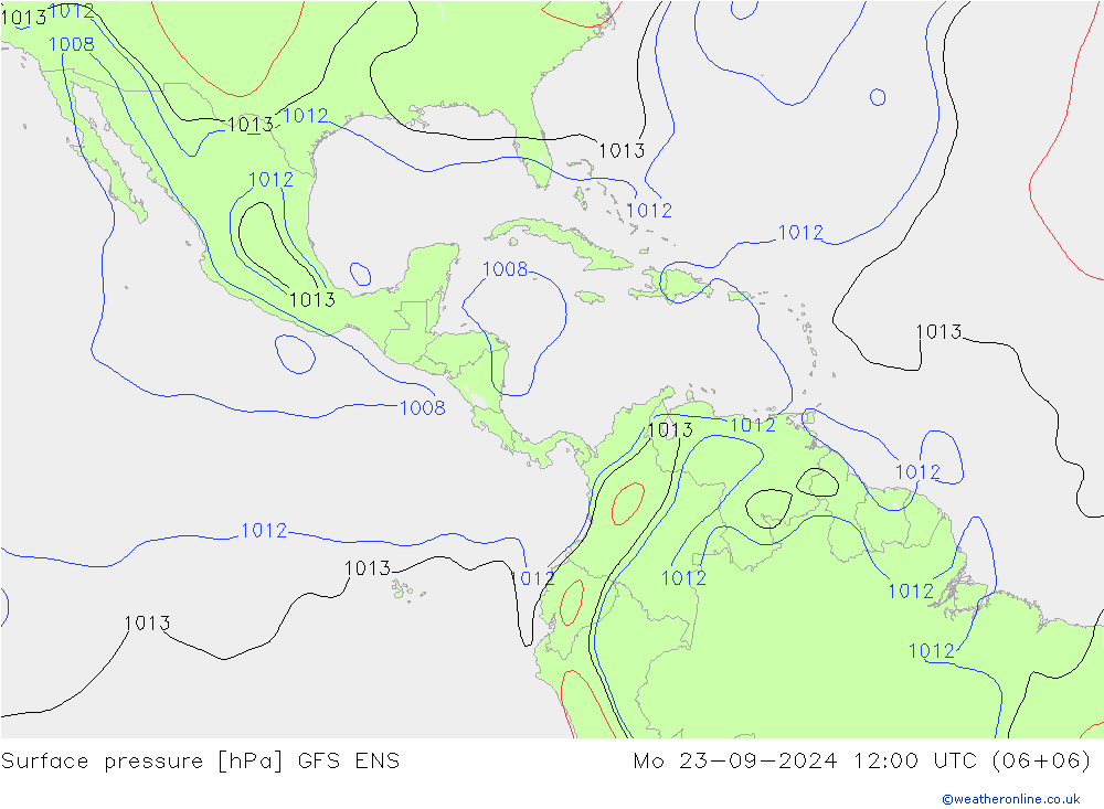 приземное давление GFS ENS пн 23.09.2024 12 UTC