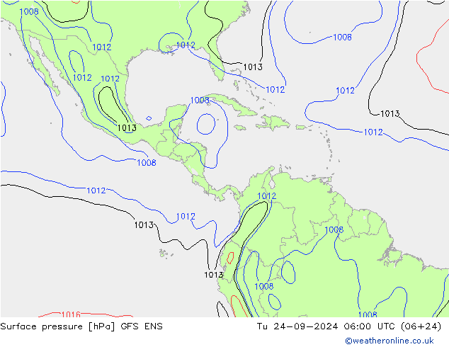 приземное давление GFS ENS вт 24.09.2024 06 UTC