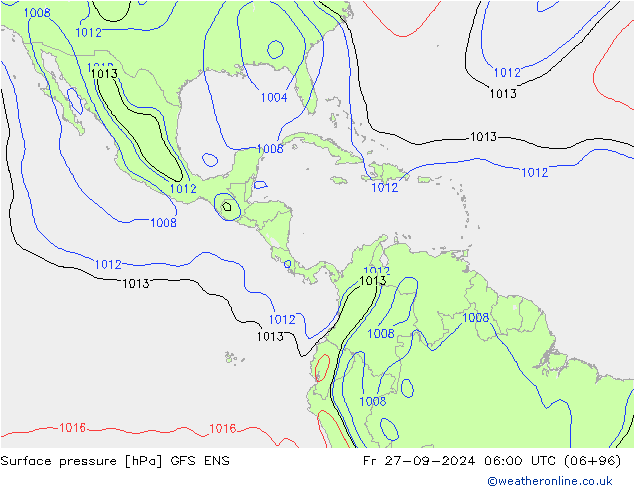 Surface pressure GFS ENS Fr 27.09.2024 06 UTC