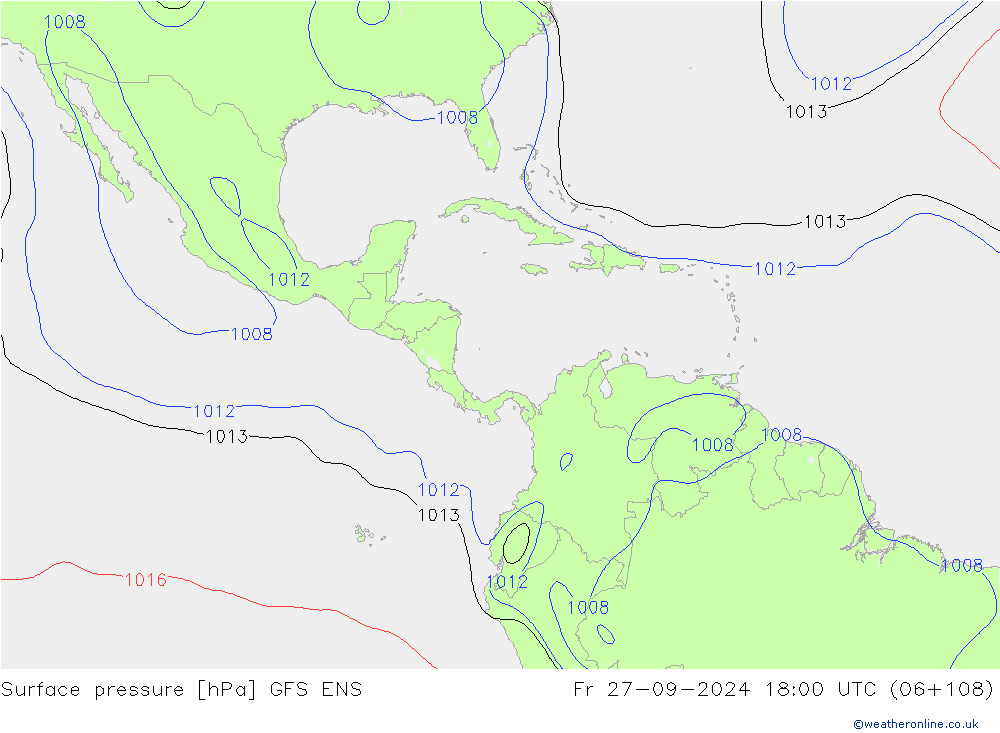 ciśnienie GFS ENS pt. 27.09.2024 18 UTC