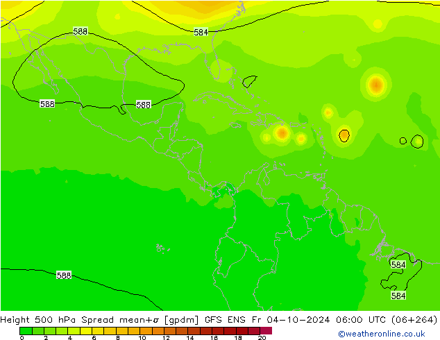 500 hPa Yüksekliği Spread GFS ENS Cu 04.10.2024 06 UTC