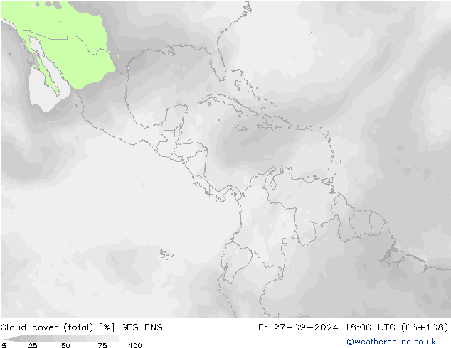 Nuages (total) GFS ENS ven 27.09.2024 18 UTC