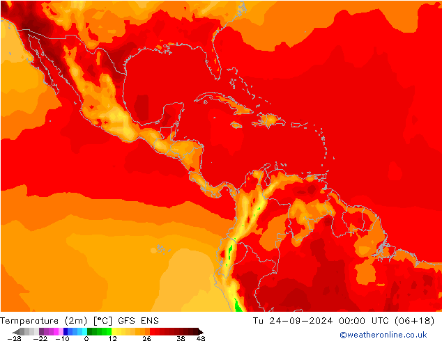 Temperatura (2m) GFS ENS mar 24.09.2024 00 UTC