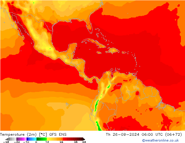 Temperature (2m) GFS ENS Čt 26.09.2024 06 UTC