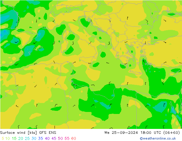  10 m GFS ENS  25.09.2024 18 UTC