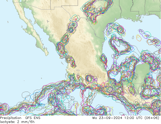 Precipitation GFS ENS Mo 23.09.2024 12 UTC