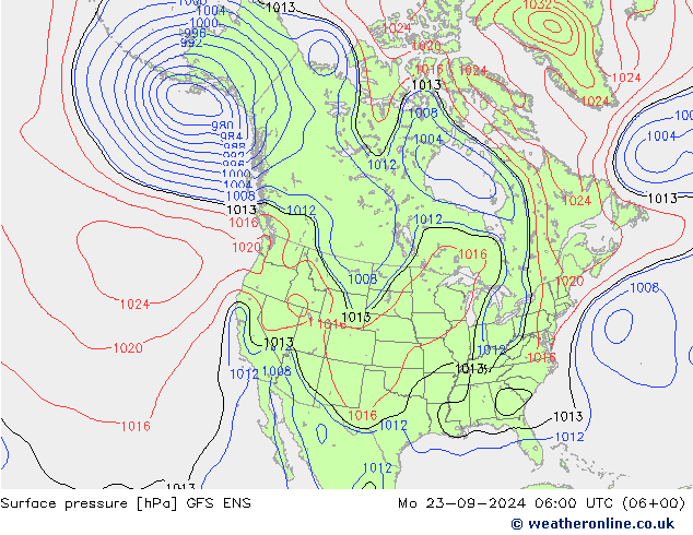 pressão do solo GFS ENS Seg 23.09.2024 06 UTC