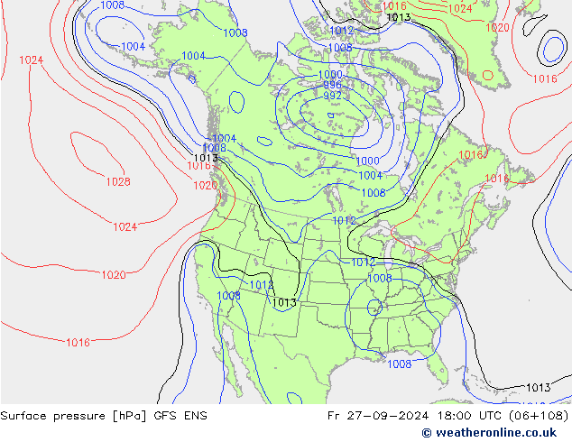 Atmosférický tlak GFS ENS Pá 27.09.2024 18 UTC