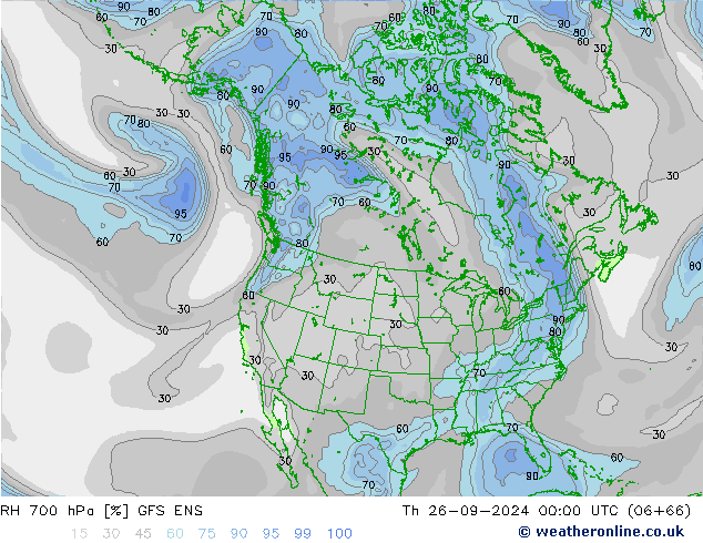 RH 700 hPa GFS ENS  26.09.2024 00 UTC