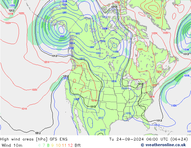 High wind areas GFS ENS Tu 24.09.2024 06 UTC