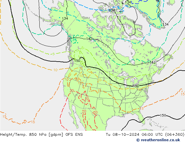 Height/Temp. 850 hPa GFS ENS 星期二 08.10.2024 06 UTC