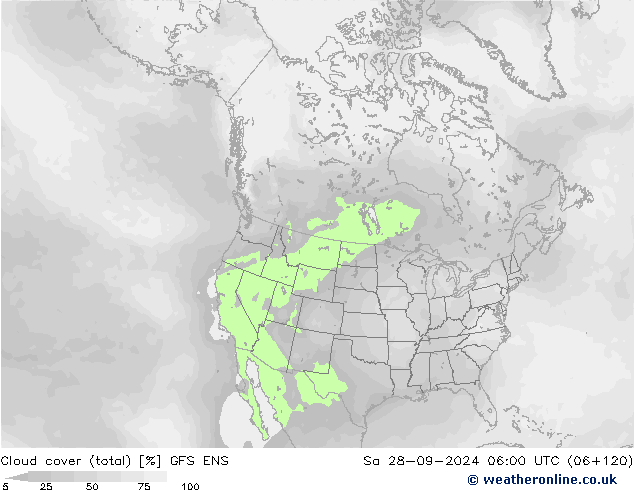 Nubes (total) GFS ENS sáb 28.09.2024 06 UTC