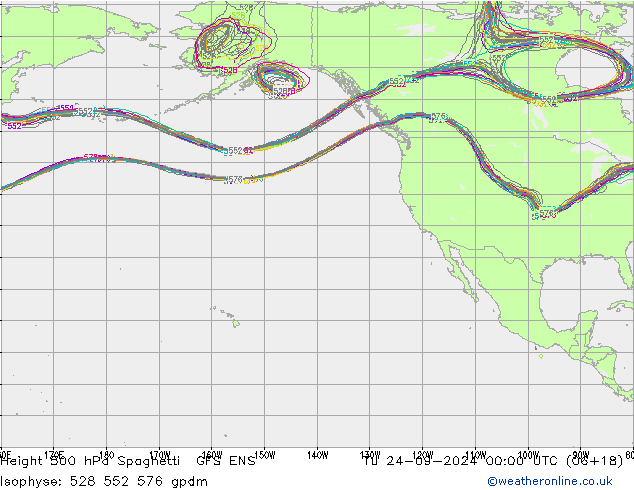 Height 500 гПа Spaghetti GFS ENS вт 24.09.2024 00 UTC