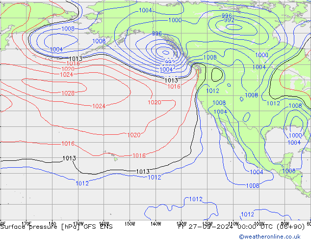 Surface pressure GFS ENS Fr 27.09.2024 00 UTC