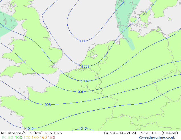 Polarjet/Bodendruck GFS ENS Di 24.09.2024 12 UTC