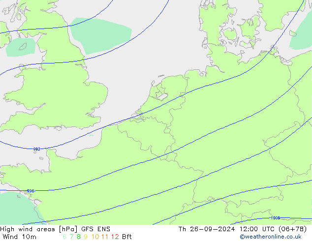 High wind areas GFS ENS jeu 26.09.2024 12 UTC