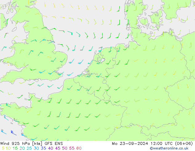 Wind 925 hPa GFS ENS Mo 23.09.2024 12 UTC