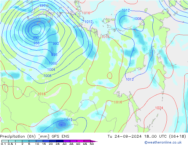 Precipitación (6h) GFS ENS mar 24.09.2024 00 UTC