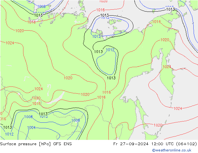 Surface pressure GFS ENS Fr 27.09.2024 12 UTC