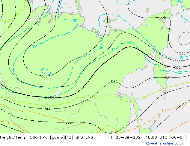 Height/Temp. 500 hPa GFS ENS  26.09.2024 18 UTC