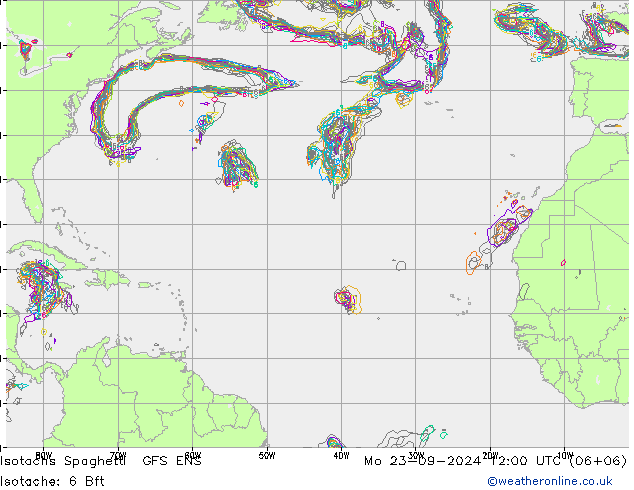 Isotachs Spaghetti GFS ENS lun 23.09.2024 12 UTC