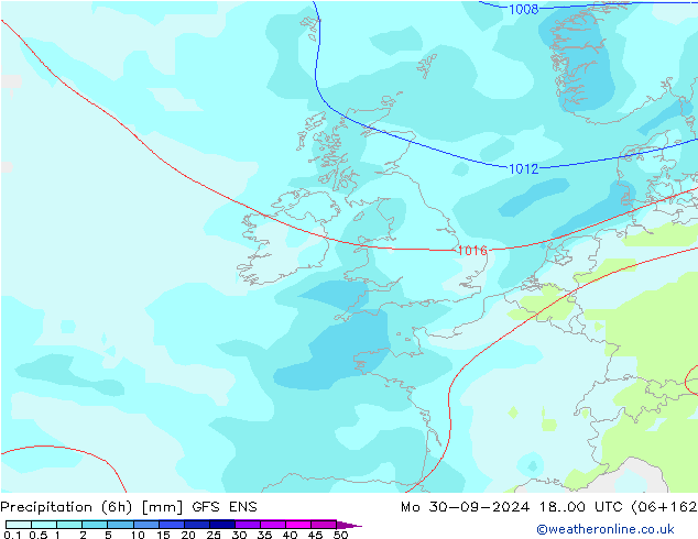 Precipitation (6h) GFS ENS Mo 30.09.2024 00 UTC