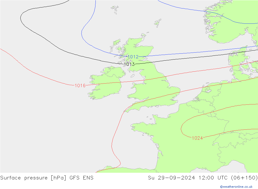 ciśnienie GFS ENS nie. 29.09.2024 12 UTC