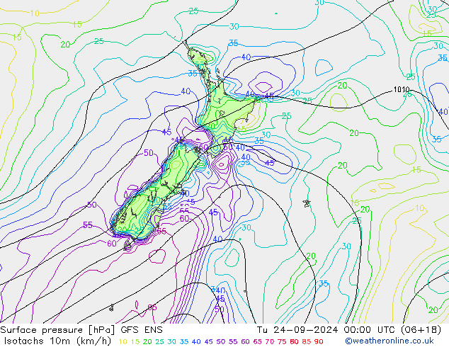 Isotachs (kph) GFS ENS mar 24.09.2024 00 UTC