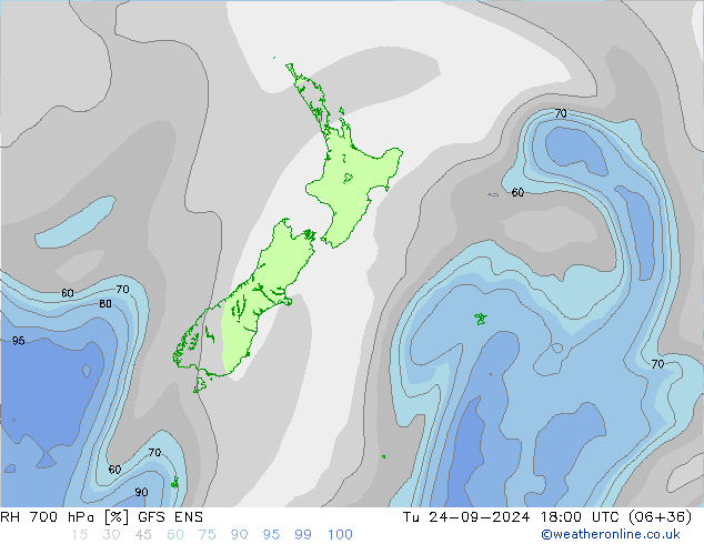 RH 700 hPa GFS ENS  24.09.2024 18 UTC