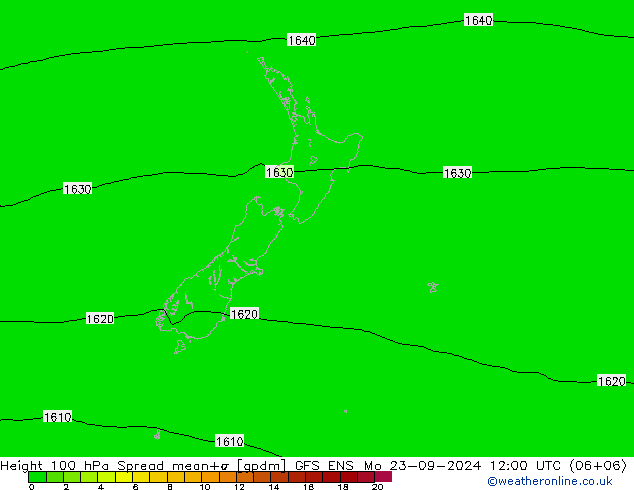 Height 100 hPa Spread GFS ENS Mo 23.09.2024 12 UTC