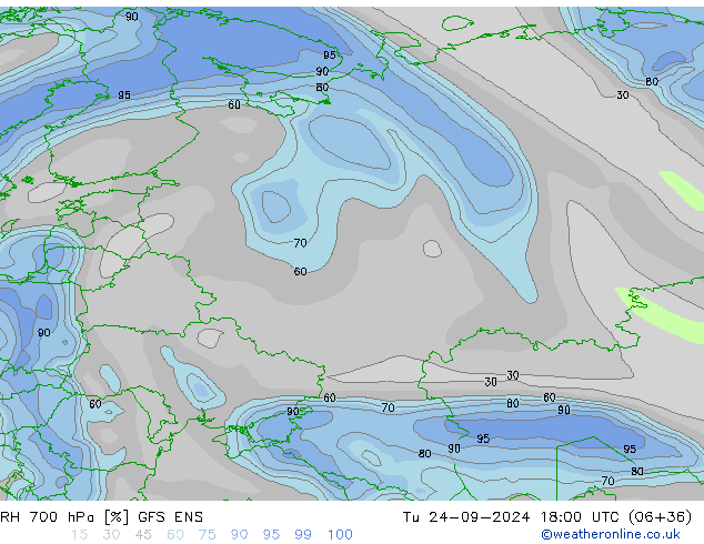 RH 700 hPa GFS ENS mar 24.09.2024 18 UTC