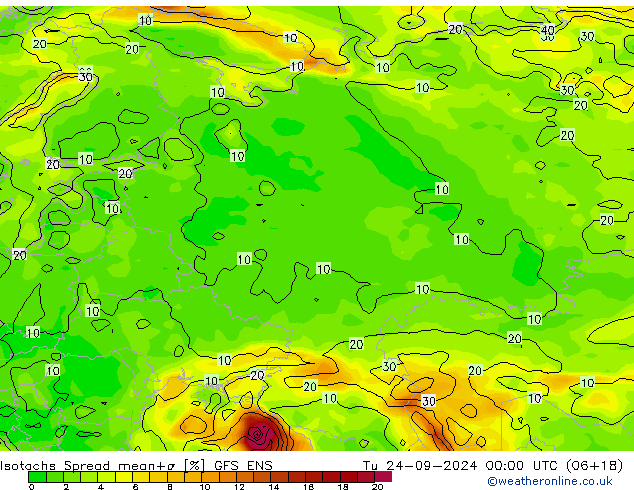 Isotachs Spread GFS ENS Tu 24.09.2024 00 UTC