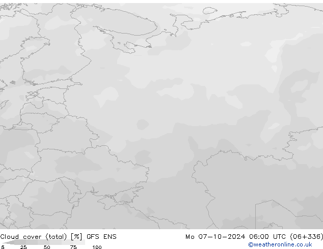 Nubi (totali) GFS ENS lun 07.10.2024 06 UTC