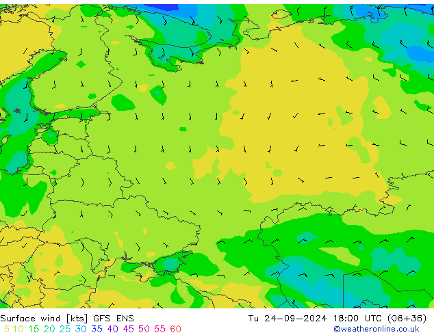 Surface wind GFS ENS Tu 24.09.2024 18 UTC