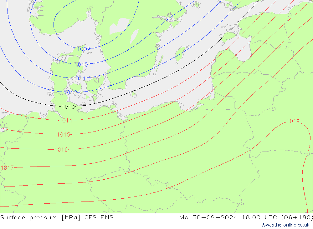 Luchtdruk (Grond) GFS ENS ma 30.09.2024 18 UTC