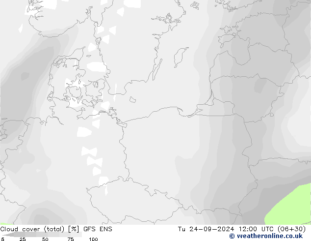 nuvens (total) GFS ENS Ter 24.09.2024 12 UTC