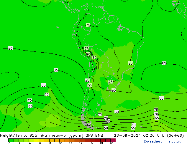 Géop./Temp. 925 hPa GFS ENS jeu 26.09.2024 00 UTC