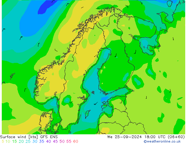  10 m GFS ENS  25.09.2024 18 UTC