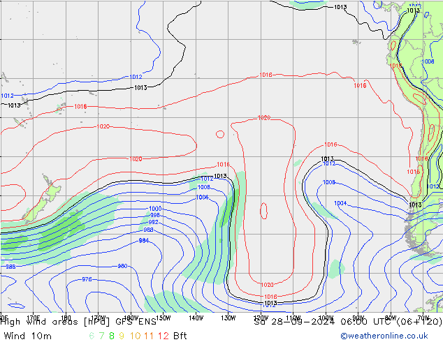 High wind areas GFS ENS So 28.09.2024 06 UTC