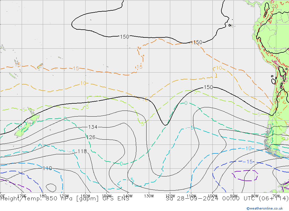 Height/Temp. 850 hPa GFS ENS Sa 28.09.2024 00 UTC