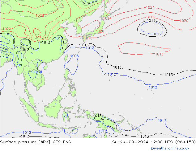 Surface pressure GFS ENS Su 29.09.2024 12 UTC