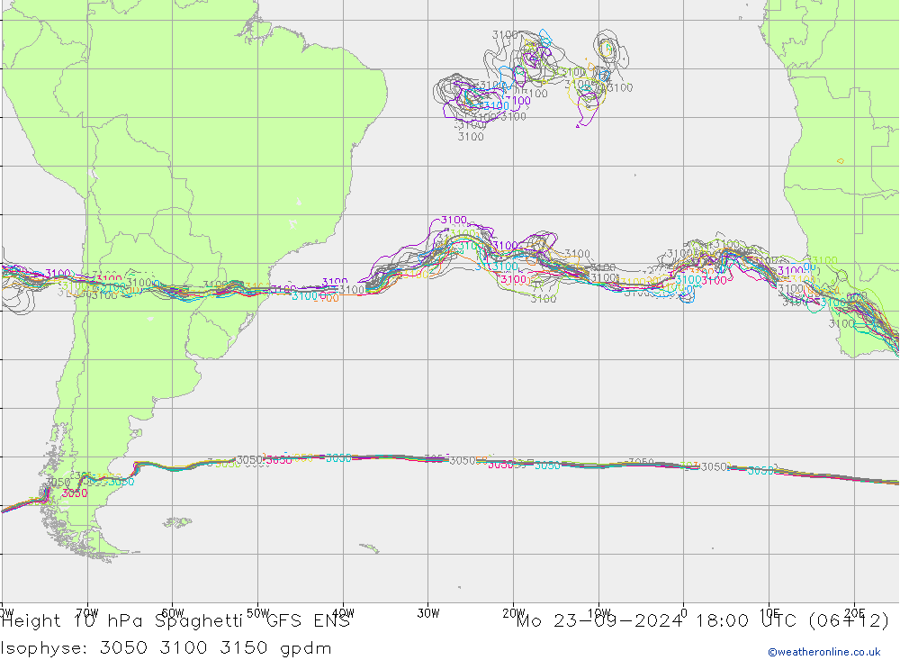 Height 10 гПа Spaghetti GFS ENS пн 23.09.2024 18 UTC