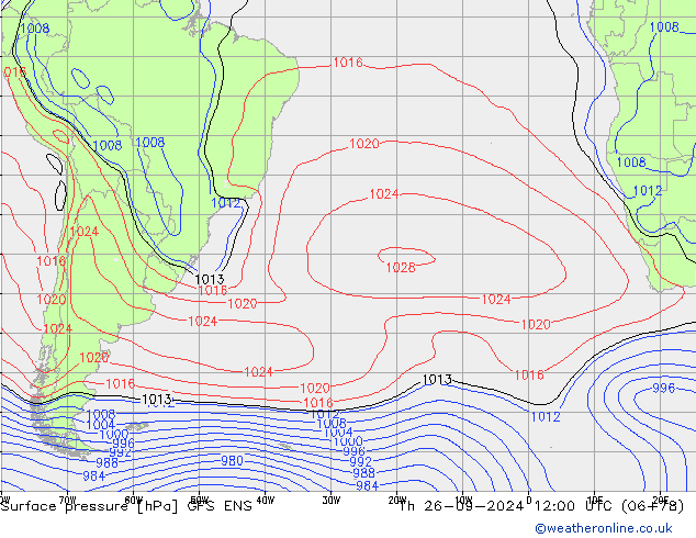 Surface pressure GFS ENS Th 26.09.2024 12 UTC